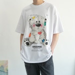 남자 오버핏 캐릭터 프린팅 반팔 티셔츠 : 맨즈그라운드