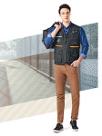 MK-481(BEIGE), MK-482(NAVY), MK-483(D.GREY) 타스란 네임카드 멀티 조끼 작업복 회사유니폼 단체복 근무복 : 현승패션