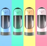 강아지 물병 슬라이드 애견 물통 300ml 휴대용 반려견 반자동 급수기 산책물통 : 4Legs