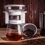 감성 캠핑 자동 회전 핸드 드립 드리퍼 홈 카페 커피 메이커 원두 추출 바리스타 한손에쏙 : 사슴자리