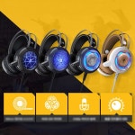 음질좋은 PC LED 게이머 게이밍 게임 컴퓨터 헤드폰 헤드셋 : 심쿵 마켓