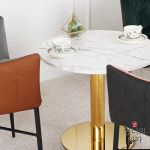 귀여운나나 인조대리석 화이트 블랙 원 사각 거실 쇼파 카페 티 테이블 : 언니의 의자