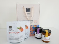 지인심 프리미엄 혼합 답례품 선물세트 2호 (장호원 황도잼,바이오체리잼,복숭아말랭이2EA) : 풍원팜-지인심