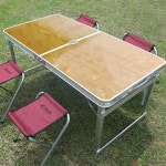 접이식 캠핑 테이블 식탁 의자 세트 2인용 4인용 전용가방 파라솔 : 행복한옷장