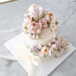 앙금플라워떡케이크 미니 수채화 2단 칠순 떡케익 : 라르고팩토리