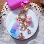 감동선물 블링블링 핑크러브행성 홀로그램 백참가방열쇠고리 에어팟버즈 자동차키링 : 수공예공방 디얼와이즈