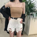여성 데일리 니트 끈나시 패션의류 : 오늘도산다