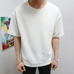 남자 보트넥 U넥 루즈핏 반팔티셔츠 5color : 네스티 나이스