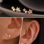 [무배/전체14k] 샛별초롱 귓바퀴 골드 피어싱 귀걸이 2color : 블루탱