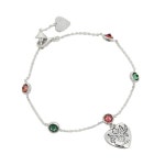 【실버925】 GUCCI 502150 J2874 8522 구찌 블라인드 포 러브 팔찌 이탈리아 스털링 실버 & 그린 & 핑크 지르코니아 : 럭셔리코리아