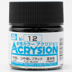 군제 GSI CREOS 수성컬러 아크리존 N-12 플랫 블랙 무광 10ml [N12] : 인더스트리얼세븐