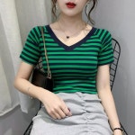 [뽐나]브이 단카라 라인 데일리 노멀 베이직 반팔 티셔츠 SW06511NH : 뽐나