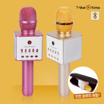 블루투스 노래방마이크 T-500 로즈골드 노래방어플 무선마이크 USB : 토이베스트
