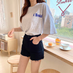 [국내제작/데일리템] 에이엠 오버핏 프린팅 라운드넥 반팔티 2color : 디어세라