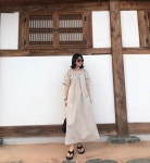 데일리 여름 코튼 스트랩 셔링 무지 반팔 롱 원피스/2color : 빌리브룸