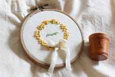 미모사 프랑스자수 에코백 패키지 : 공방 자수하는으녕씨