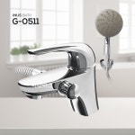 [동서 이누스] G-0511 원홀 샤워기 겸용 세면기 수전(메탈호스, 샤워헤드, 설치부속포함)/ G0511 : 마켓바스 욕실싸다구