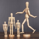DDUNGK 데생 미술 장식 나무 구관 관절 목각 인형 소-14cm : 뚱크