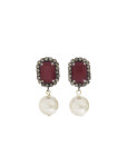 [딸기샤베트] LOVESICK_빈티지무드 버건디 와인 진주 드롭_Earrings : 딸기샤베트