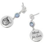 GUCCI 여성 귀걸이 Blind for Love 블라인드 포 러브 캣 모티브 실버 X 블루 502106 J2965 8136 : 럭셔리코리아