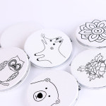 체험 활동 민화 돌봄 휴대용 거울 꾸미기 유치원 소근육 어린이 유아 엄마표 미술 단체 학습 미술 놀이 교실 diy  원형 아동 방과후 교재 : 클릭해바