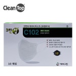 에버그린 크린탑 2급방진마스크 C102 (10매입 산업용 분진마스크) : 가족의안전 밀리엔