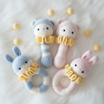 [코바늘DIY]해피코튼 딸랑이 세트 핑크/블루 : JW손뜨개