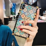 럭셔리 홀로그램 스퀘어 사각 패턴 자개 거치링 스마트링 케이스 아이폰 12 프로 맥스 : 피터케이스