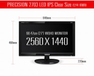 야마카시   27인치 QHD 모니터 2703 LED IPS  2560X1440 듀얼링크DVI : LED 모니터 전문