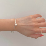 [실버/당일] 볼륨 하트 팬던트 은팔찌 amour bracelet : Losdos