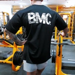 오버핏반팔 BSMD 월드맵 헬스 티셔츠 짐웨어 블랙화이트 : 비스트모드