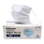 국내인증 비말차단마스크60매(30매X2박스)  일회용 덴탈 KFAD 3중필터 MB필터 의약외품 성적통과 : 태산약품