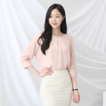 긴팔 쉬폰라운드넥 여자 면접복장 여성반팔 정장 면접블라우스 13종 : 플라잉걸