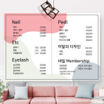 뷰티샵 네일샵 헤어샵 헤어샵 스파샵 벽메뉴판 디자인 : 다원아트