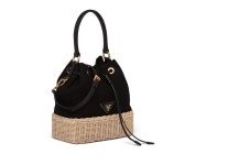 (여러 칼라) 프라다 플라쥬 위커 및 캔버스 버킷백 Prada Plage wicker and canvas bucket bag : AT SSONG
