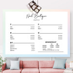 네일 뷰티 미용실 헤어 스파 가격표 시트지 A4 가로형-A4(297x210mm) 벽메뉴판 제작 : 다원아트