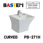 바스템 BASTEM 반디리 일체형 세면기 커브드 CURVED PB-271H 세면대 : 이엔에스바스 은성도기