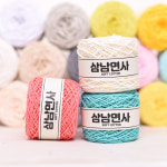 삼남뜨개실 면실 5+1 덤 코바늘실 가방실 털실 80g 200g 대용량 뜨개질실 면사 : 삼남뜨개실