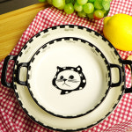 머플러 낭만 고양이 간식 접시(대,소) : 순수 도자기