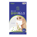국산 맑은나라 원데이 마스크 화이트 5매 성인용 : 에이치케이팜