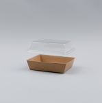 크라프트용기 샌드위치용기 제과용기 DRP-04 (백색/갈색) 500개세트 : 푸드팩