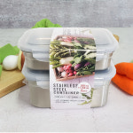 스텐맘 직사각 필수 2종세트 (560ml, 1100ml) : 밥앤쿡