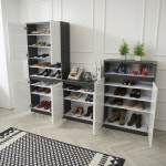 심플 현관 신발장 아파트 선반 슬림 소형 현관장 다용도실 미니 틈새 수납장 베란다 사무실 : 해피메이드