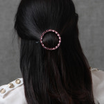 엘리스젬마 핑크 스왈 사각헤어핀 동그라미 삼각핀 : softn