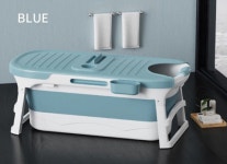 접이식 휴대용 욕조  영아부터 성인까지   덮개포함 블루 핑크 반신욕 이동식 가정집 : 파인힐 마트