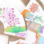 민화 합죽선 고급형 전통부채 만들기 단체미술 그리기활동 방과후수업 만들기재료 : 쌈지네