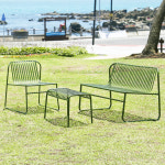 코나 더블 사이드 철제 카페 테라스 야외테이블세트 올리브그린 4인세트 : 에이비퍼니쳐