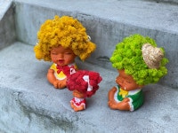 스칸디나비아모스로 만든 못난이인형 : 꽃 그리고