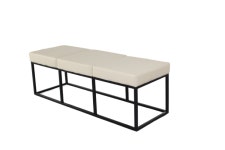 [지후네] 사각 3인용 스툴 와이드1350 철제 사각 스툴 3인 대기용 의자 : 지후네