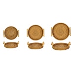 라탄 티 코스터 손잡이 원형 간식 트레이 빨대 바구니 빵 박스 홈카페 : 초이스쇼핑